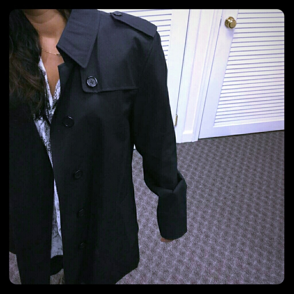 New Listing - Plaid Black Trench Coat